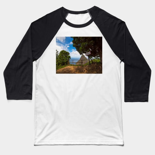 Petit Piton from the Tet Paul Nature Trail Saint Lucia Baseball T-Shirt by WayneOxfordPh